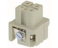 Heavy Duty Connector Insert, Socket, 3A, Screw Terminal, Positions - 4